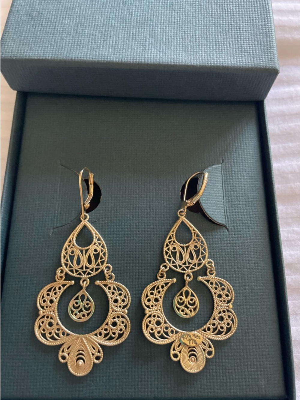 Gold Filigree Teardrop Dangle Earrings - Elegant Women’s Jewelry
